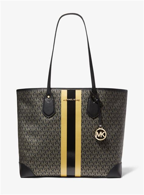 michael kors clear tote bag|Michael Kors striped tote bag.